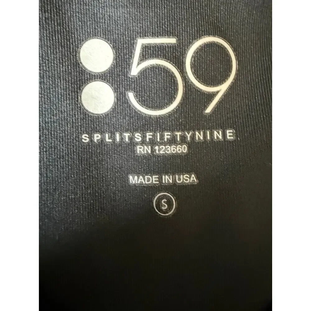 NWOT Splits 59 Women's Black Mesh Mid Rise 7/8 Leggings Pants Size S Solid